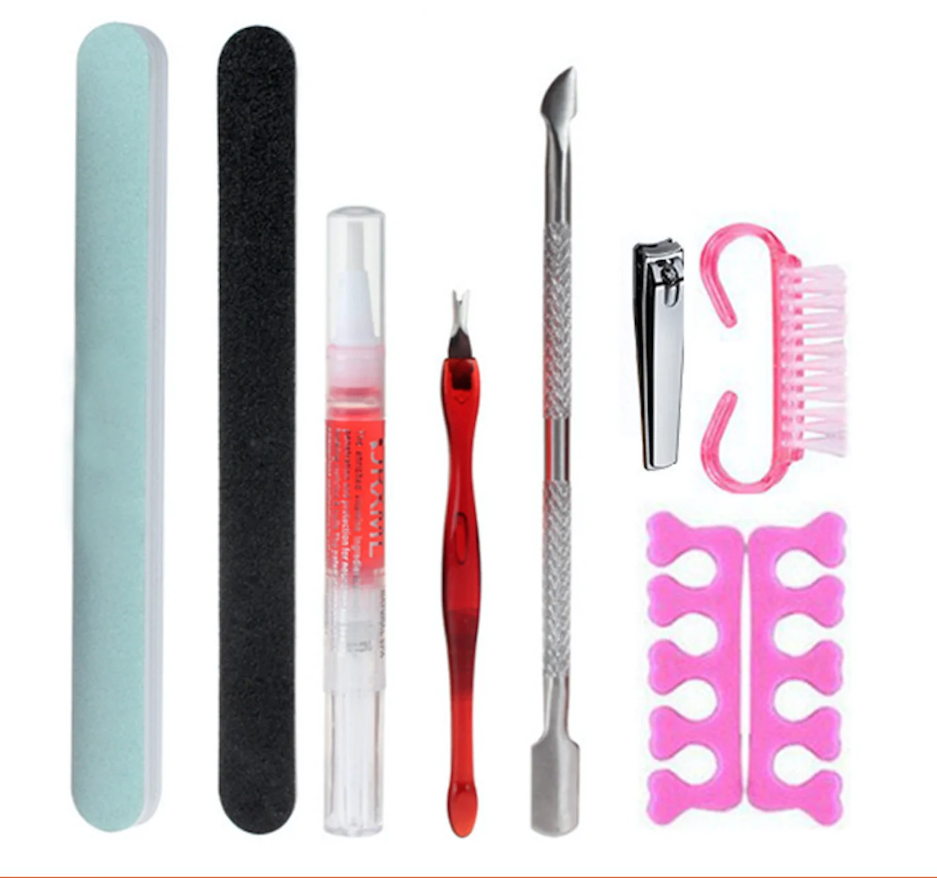 

Manicure tool nail file dead skin fork polishing strip nail surface polishing sponge rubbing finger divider manicure 9 Piece Set