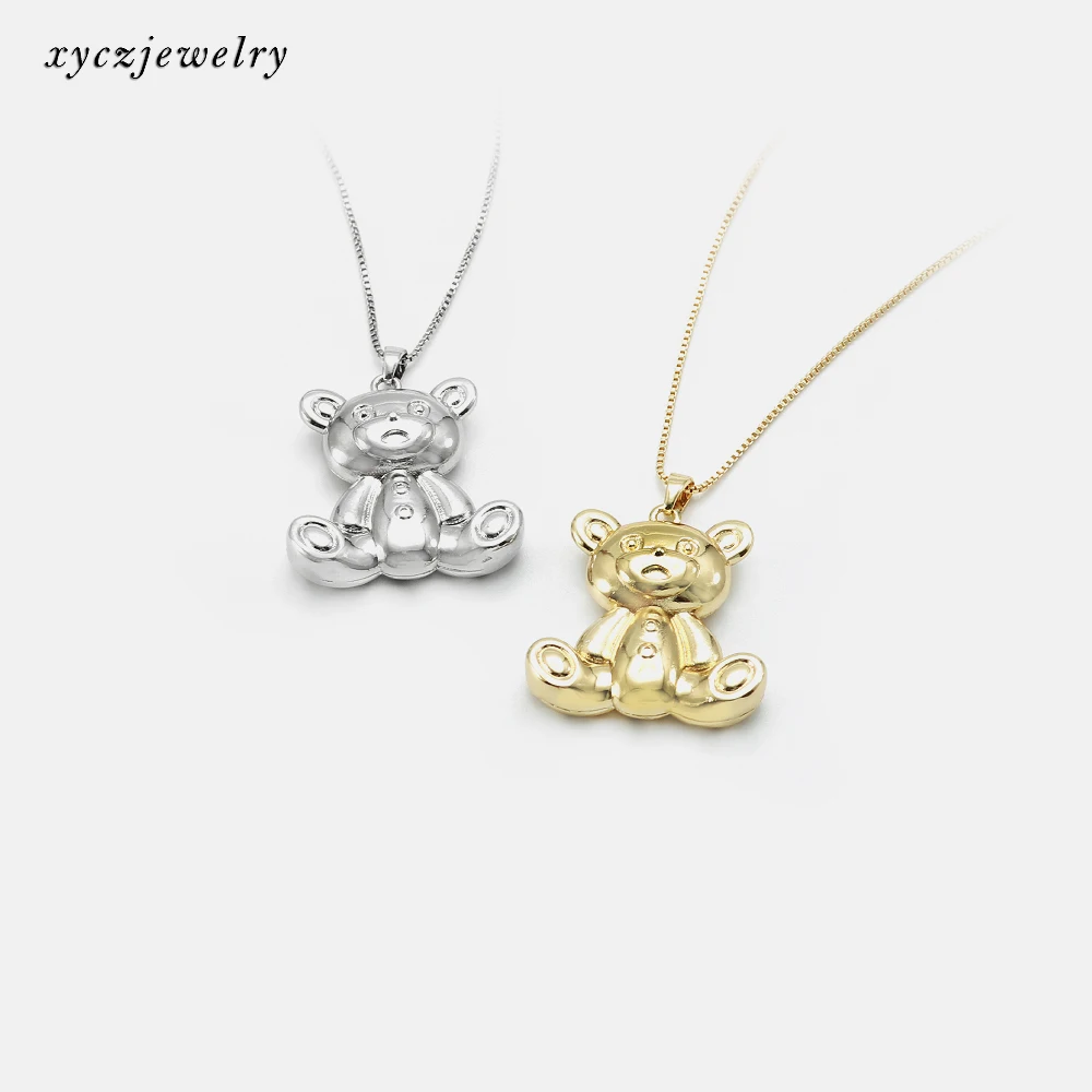 

Pretty Solid Copper Bear Pendants Gold Plated Baby Bear Pendant Necklaces