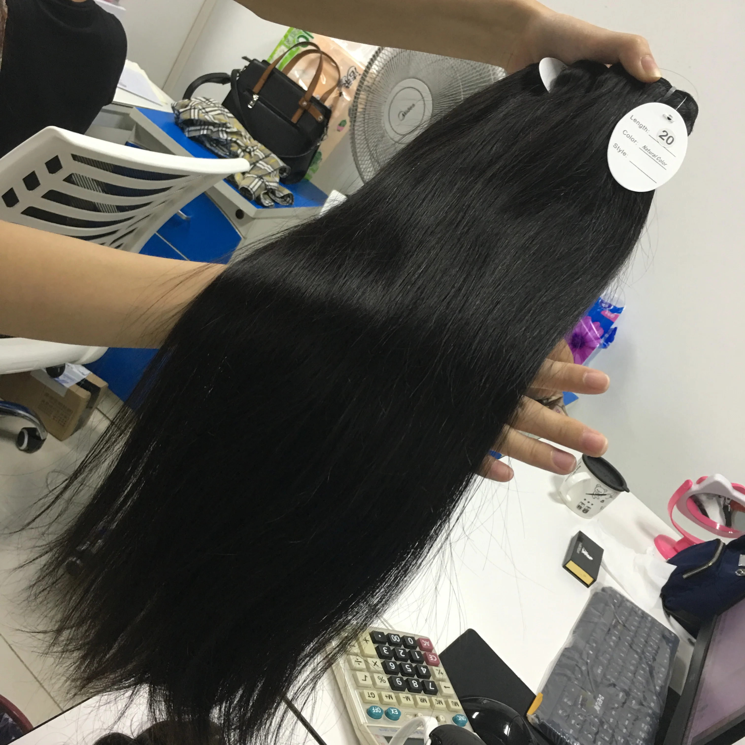 

cuticle aligned hair virgin human hair extension unprocessed human hair, Natural black
