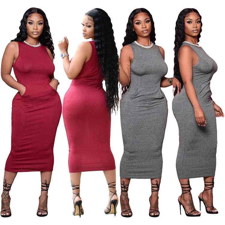 

New Fashion Summer Dress Women Clothing Casual Women Long Dress Style Dress, Picture color