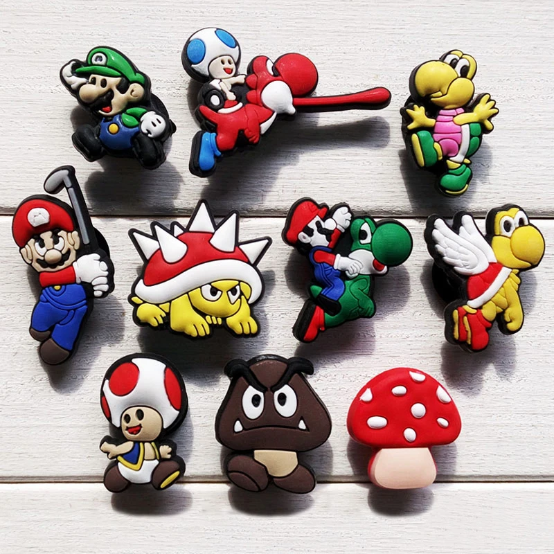 

100pcs/lot custom super mario PVC rubber shoe charms shoe Accessories Jibz for Clogs