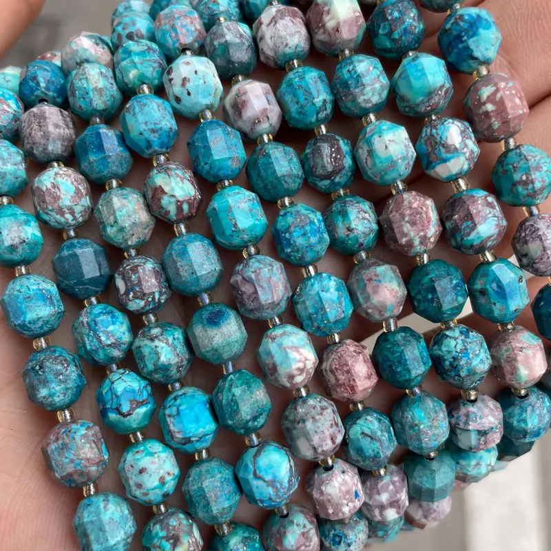 

Wholesale Faceted Natural Stone Pheonix Turquoise Beads 8mm Olive Shape Loose Gemstone Beads, Blue as picture