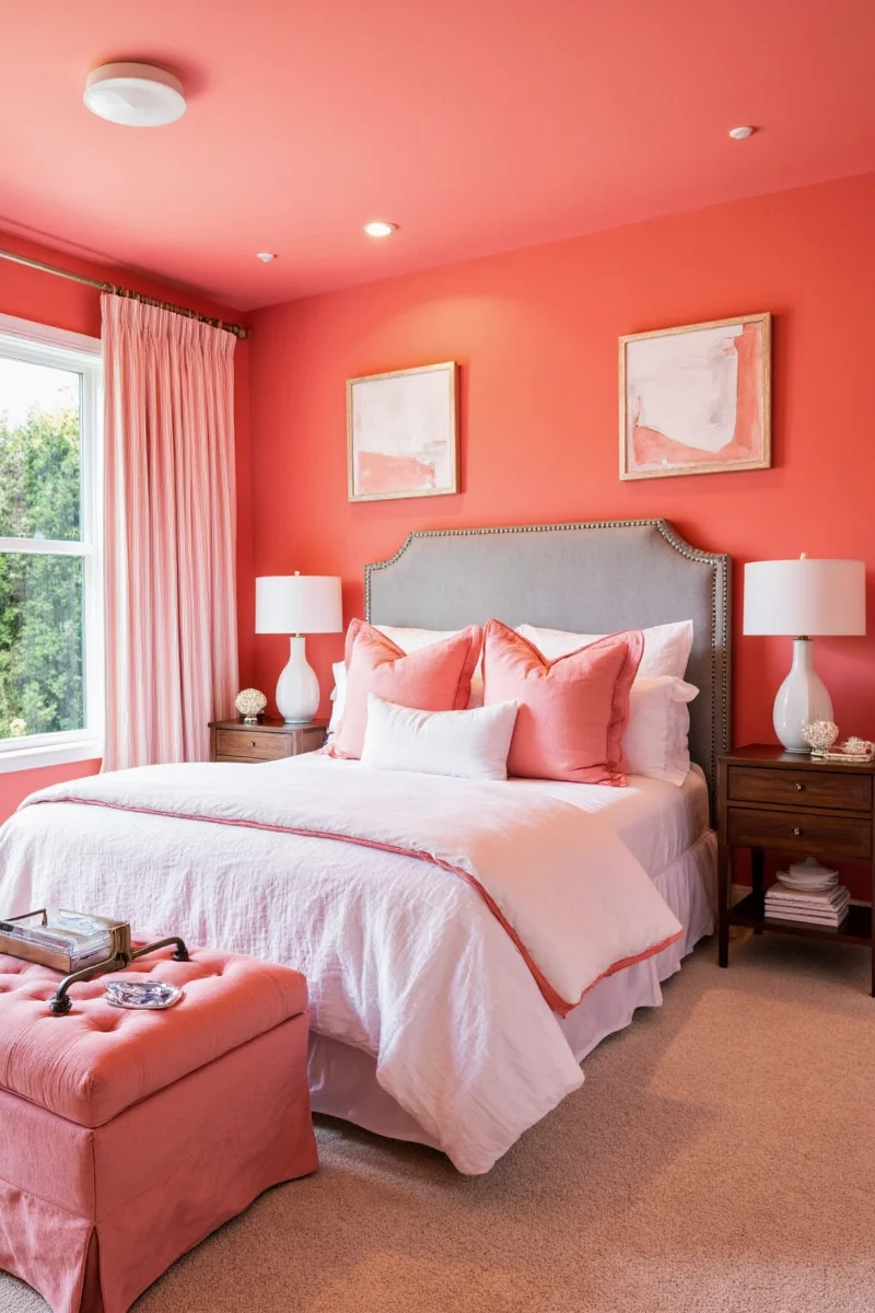 10 coral color bedroom ideas that bring warmth and joy to family spaces