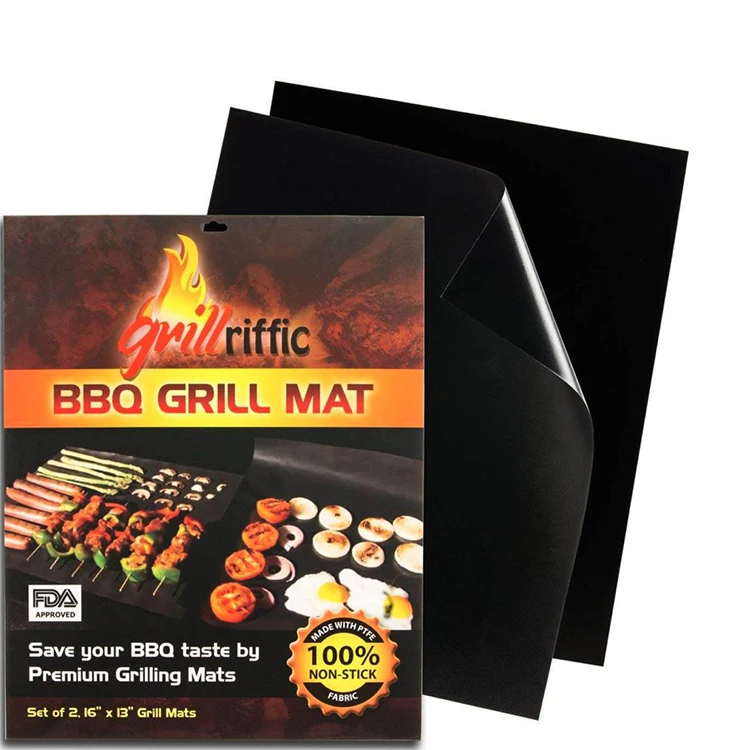 

Food Grade Easy Clean BBQ Non-stick Heat Resistant PTFE Grill Mats/Oven Liner for Outdoor Barbecue, Brown,black,silver
