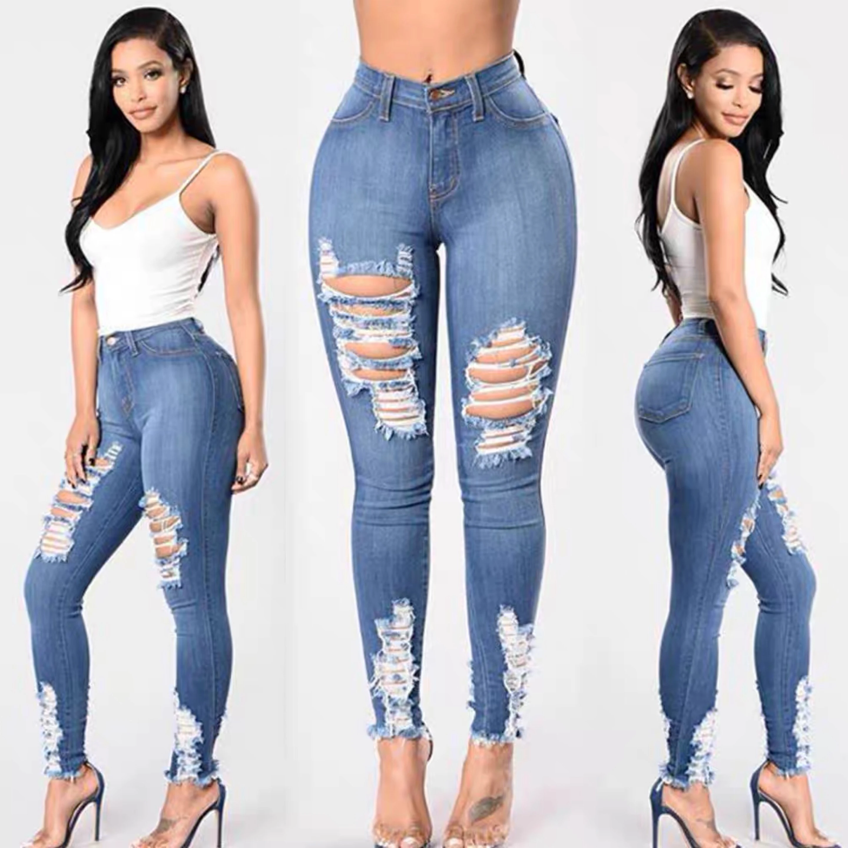 

European and American foreign trade jeans Stretch women's jeans trousers