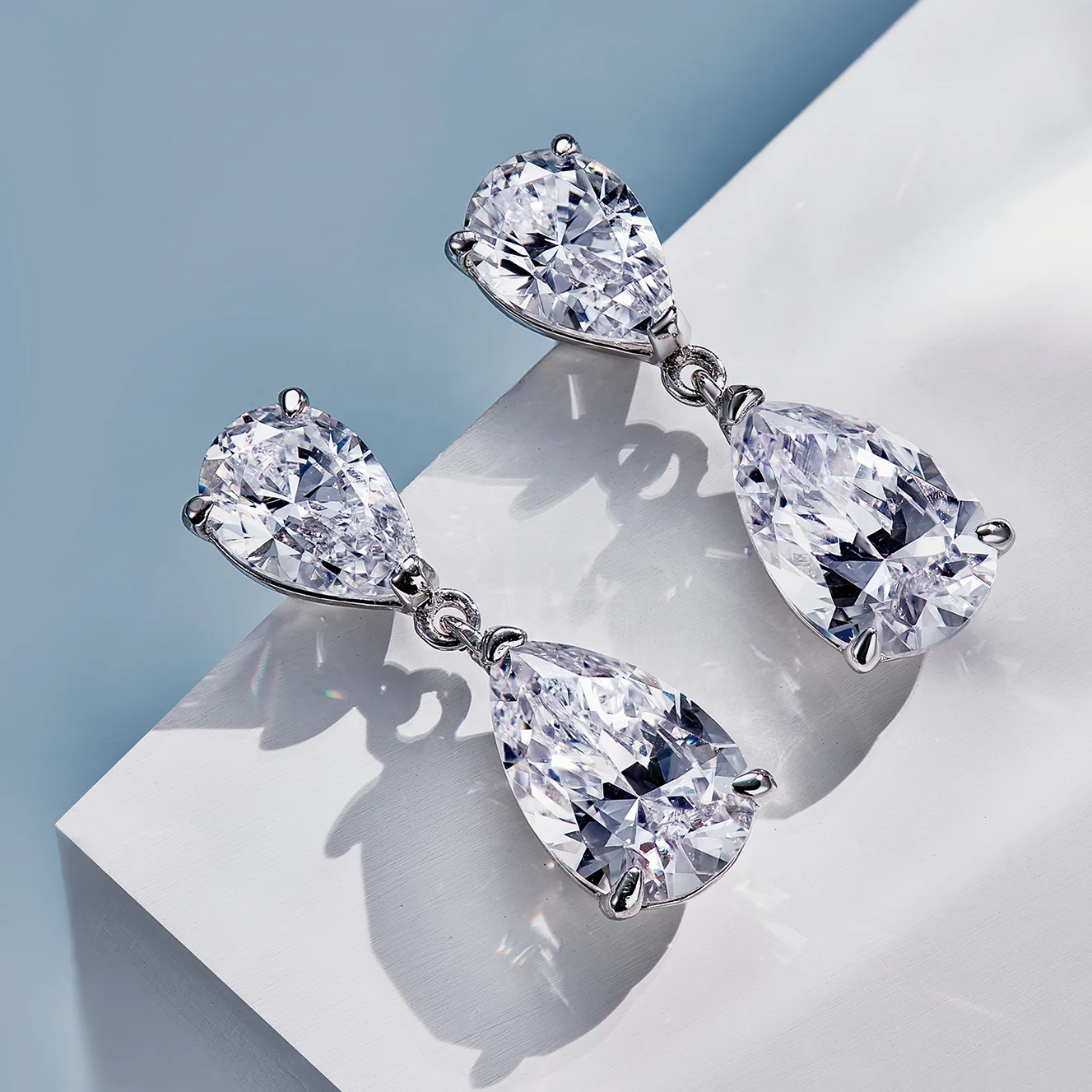

New arrival AAAAA zircon drop shape gold plated earring earrings jewelry
