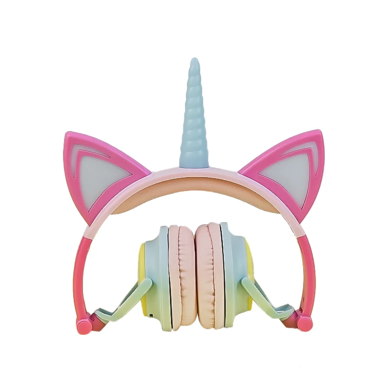 

Kids wireless headphones with Unicorn Led Glowing for children gift headsets