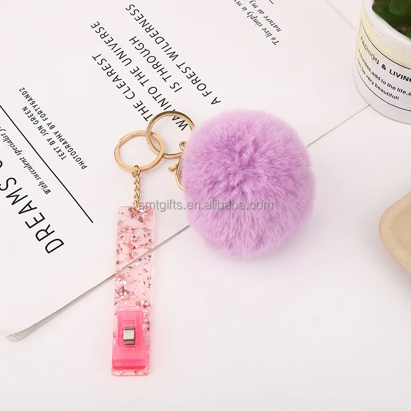 

Factory card Clip acrylic ATM Card Grabber KeyChain For Long Nails, 8 colors