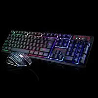 

Wired Gaming Keyboard +Mouse Set LED Illuminated Rainbow PS4 XBOX PC +Gift Pads