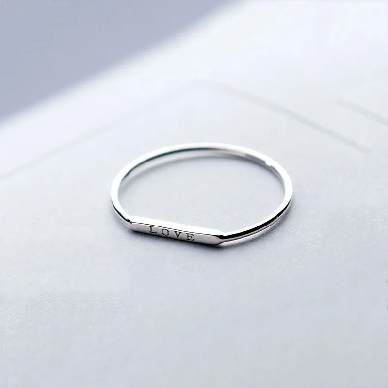

fashion jewellery 925 sterling silver eternity minimalist strip ring party female rings