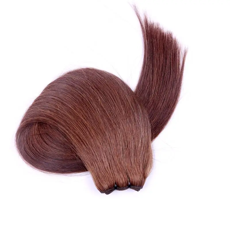 

22Inch 100G 100% Russian Remy Machine Tied Human Hair Extension Weft Non Drawn Double Weft Cuticle Aligned Virgin Hair