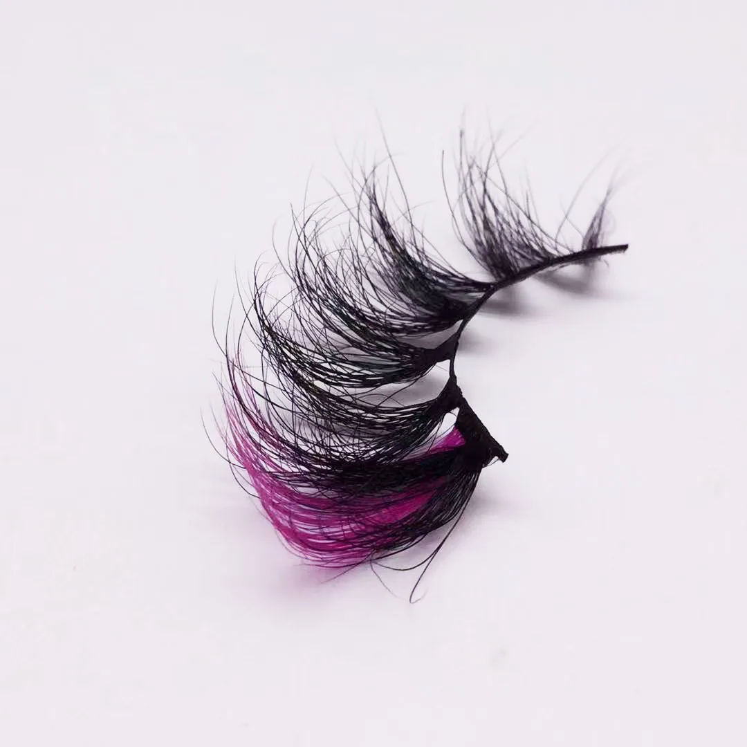 

8A-6C Full Strip Lashes Halloween Lashes Packaging Colored Mink Eyelash Strips, Natural black