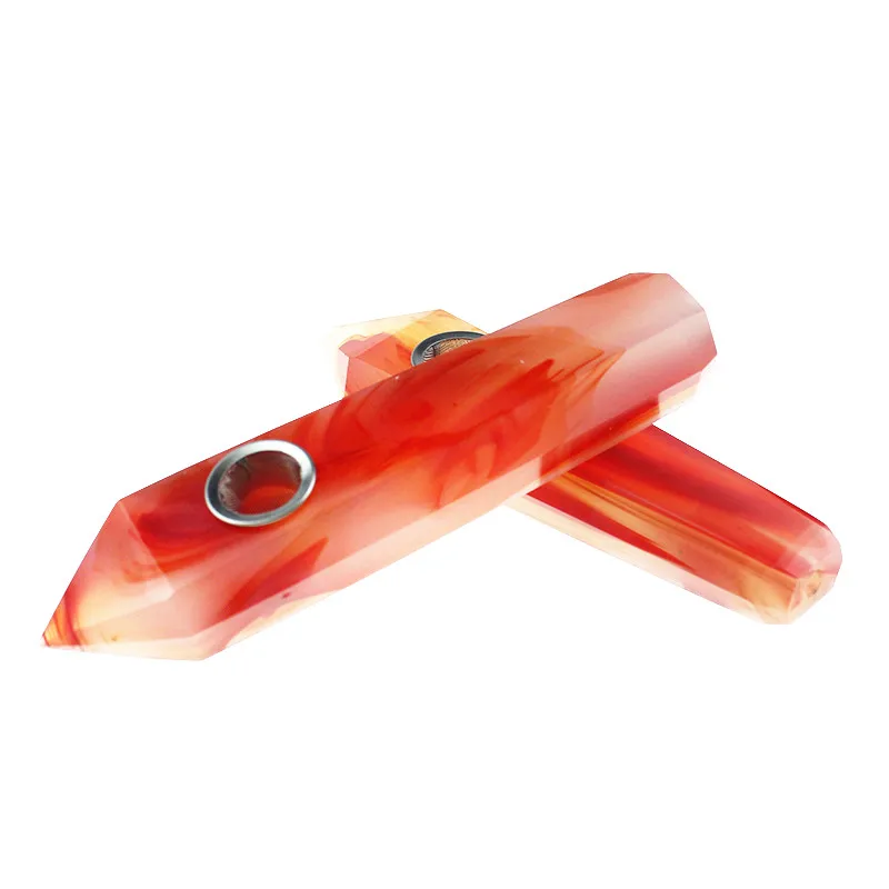 

Natural High Quality Red jade Stone Smoking Pipes Healing Red Quartz Glass Crystal Smoking Pipes, Colorful
