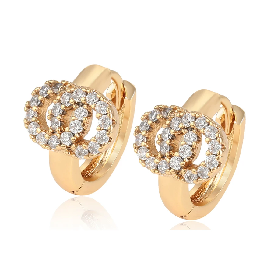 

81103 xuping new design fashion gold-plated earrings diamond crystal hug earrings