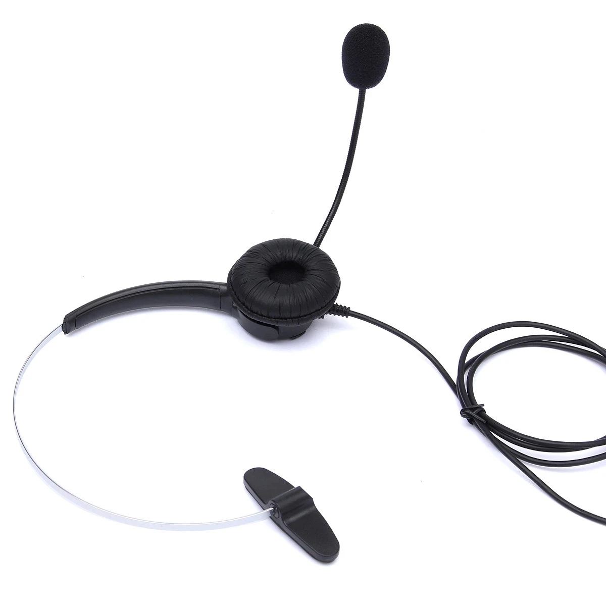 

Newest Over Ear Long Wired Call Center Telephone Headphone with Microphone for Computer & Phones, Black,customized