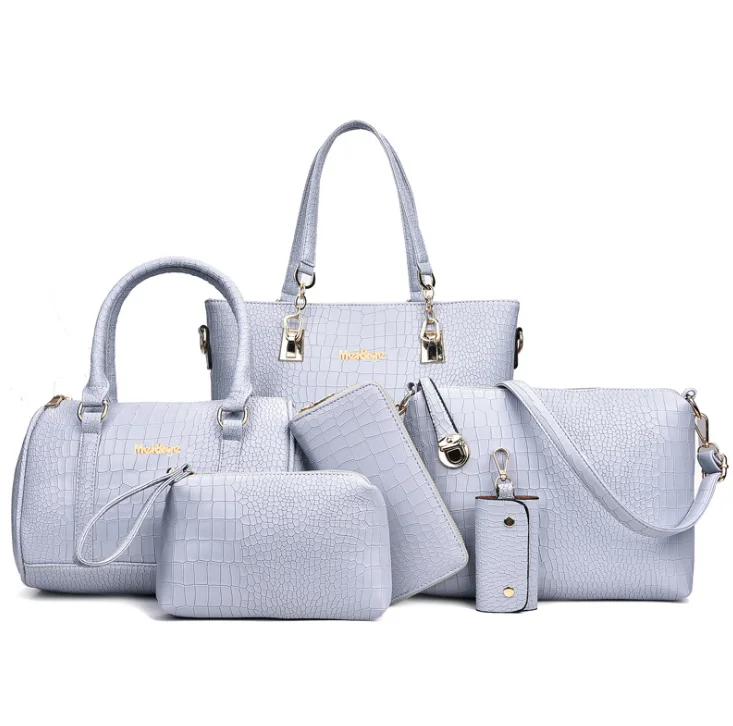 

Fashion Ladies Hand Designer Bags Cheap Price Lady Handbag Women Bag sets PU Handbags 6 Pcs in 1 Set, Customizable