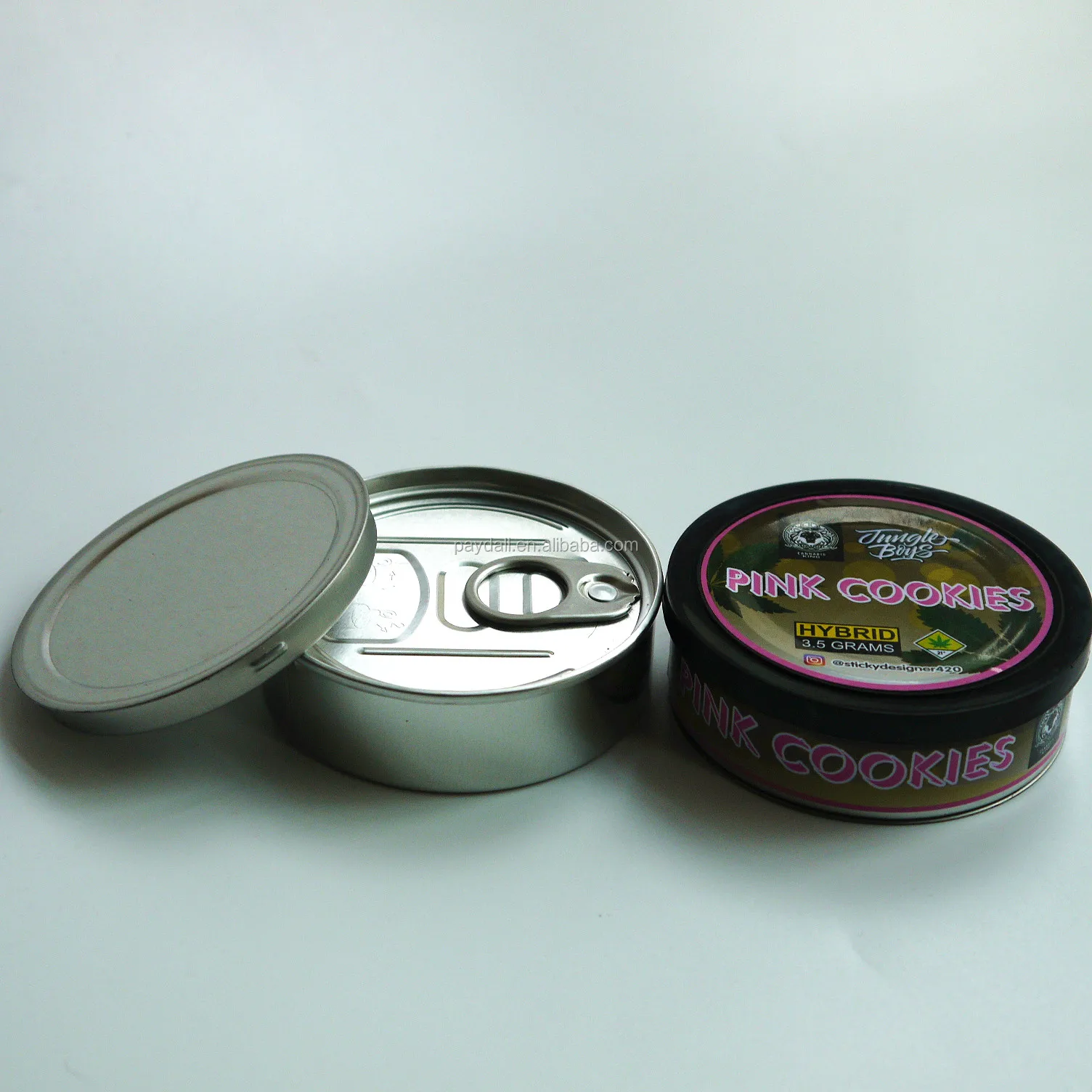 
100ml 3.5g tin cans plastic over cap for pressitin, lids, container, box 
