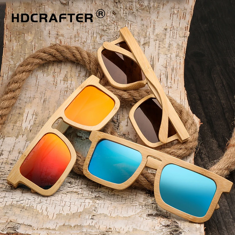 

HDCRAFTER bamboo color Polarized uv400 unisex sunglasses for women men eyewear manufacturer natual OEM fashion 2021 new