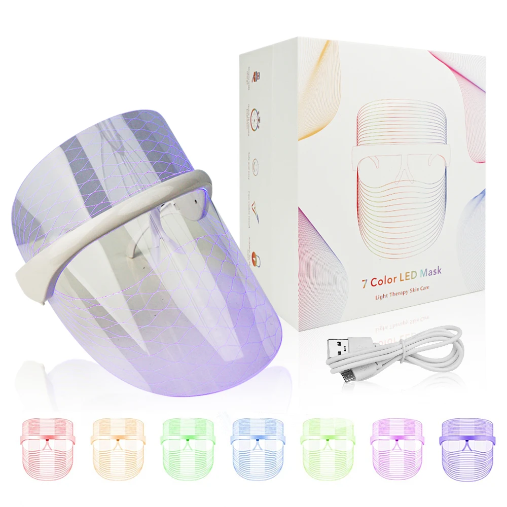 

Hot selling new arrives rechargeable/plug PDT facial skin beauty light therapy 7 Colors LED facial Masks for woman