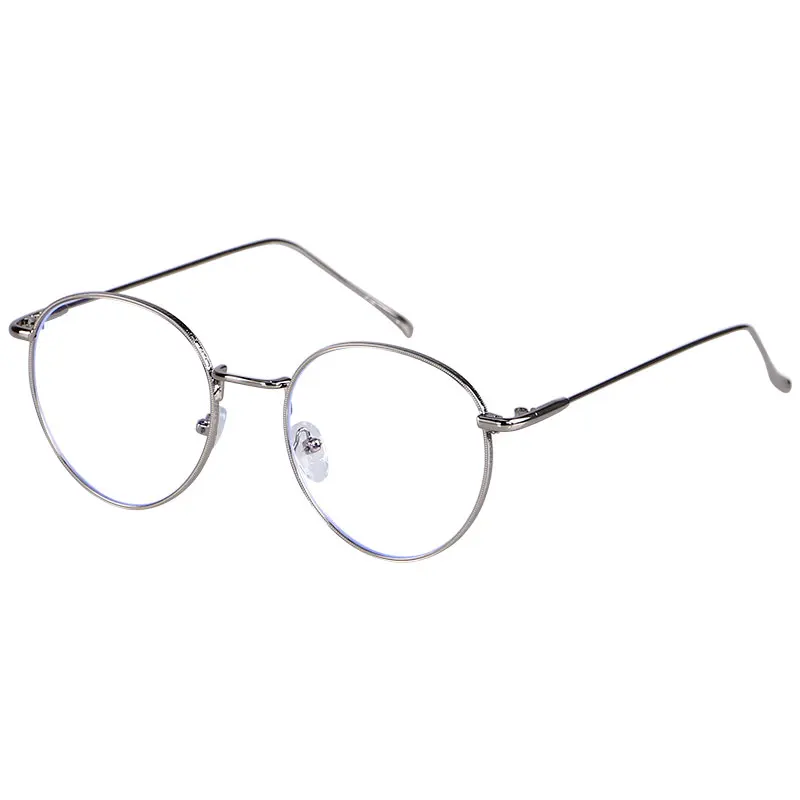 

2021 Anti Bluelight Ready Made Reading Glasses Eyewear Metal Round Frame Blue Light Blocking Glasses Spectacle Frame
