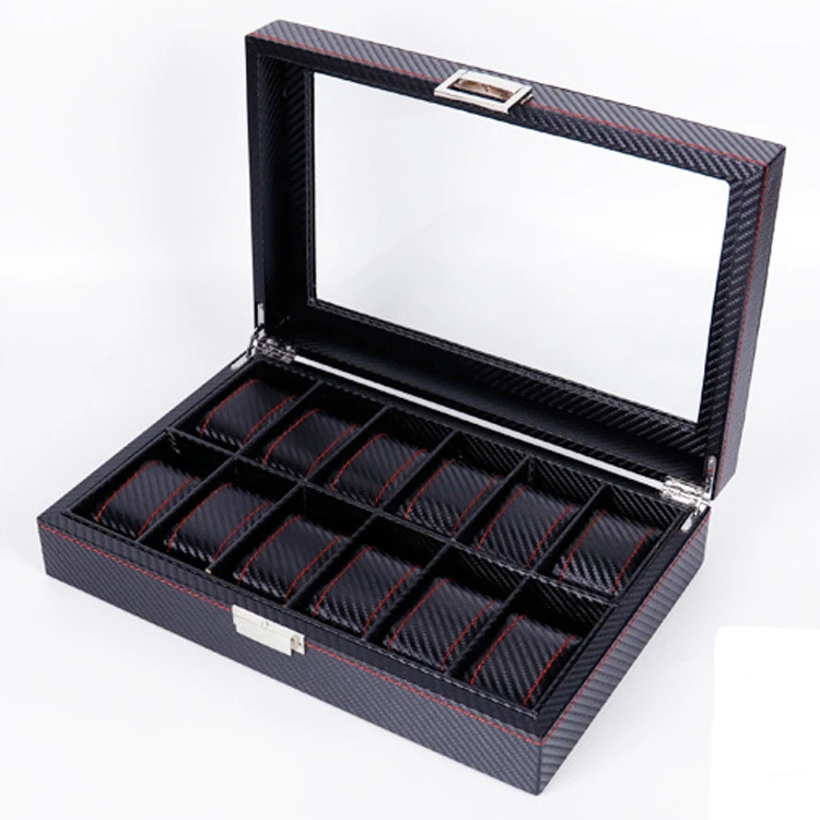 

Wholesale Vintage leather watches 12 slots display organizer storage gift box watch box organizer