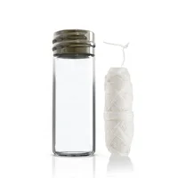 

100% Biodegradable Organic Silk Dental Floss Waxed With Candelilla Wax With Refillable Glass Holder