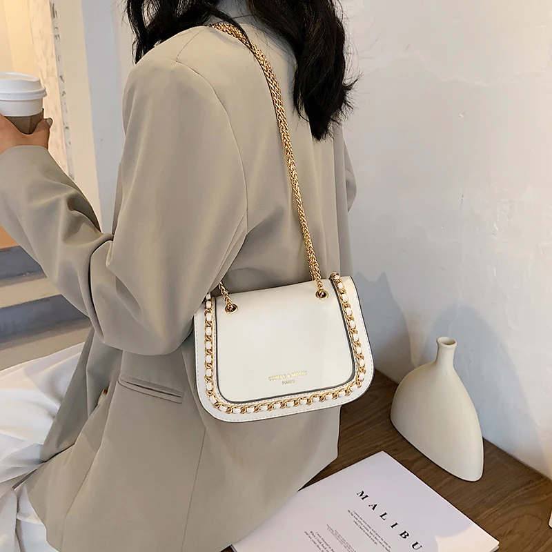 

2021 Fashion Supplier Ladies PU Leather Hand Bags Saddle Cross Body Shoulder Bags for Women, As picture