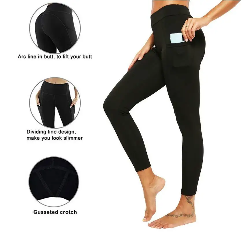 

High Waist Seamless Push Up Leggings With Pockets Sport Women Fitness Gym Running Yoga Pants Energy Elastic Trousers Girl Tights, 4 colors