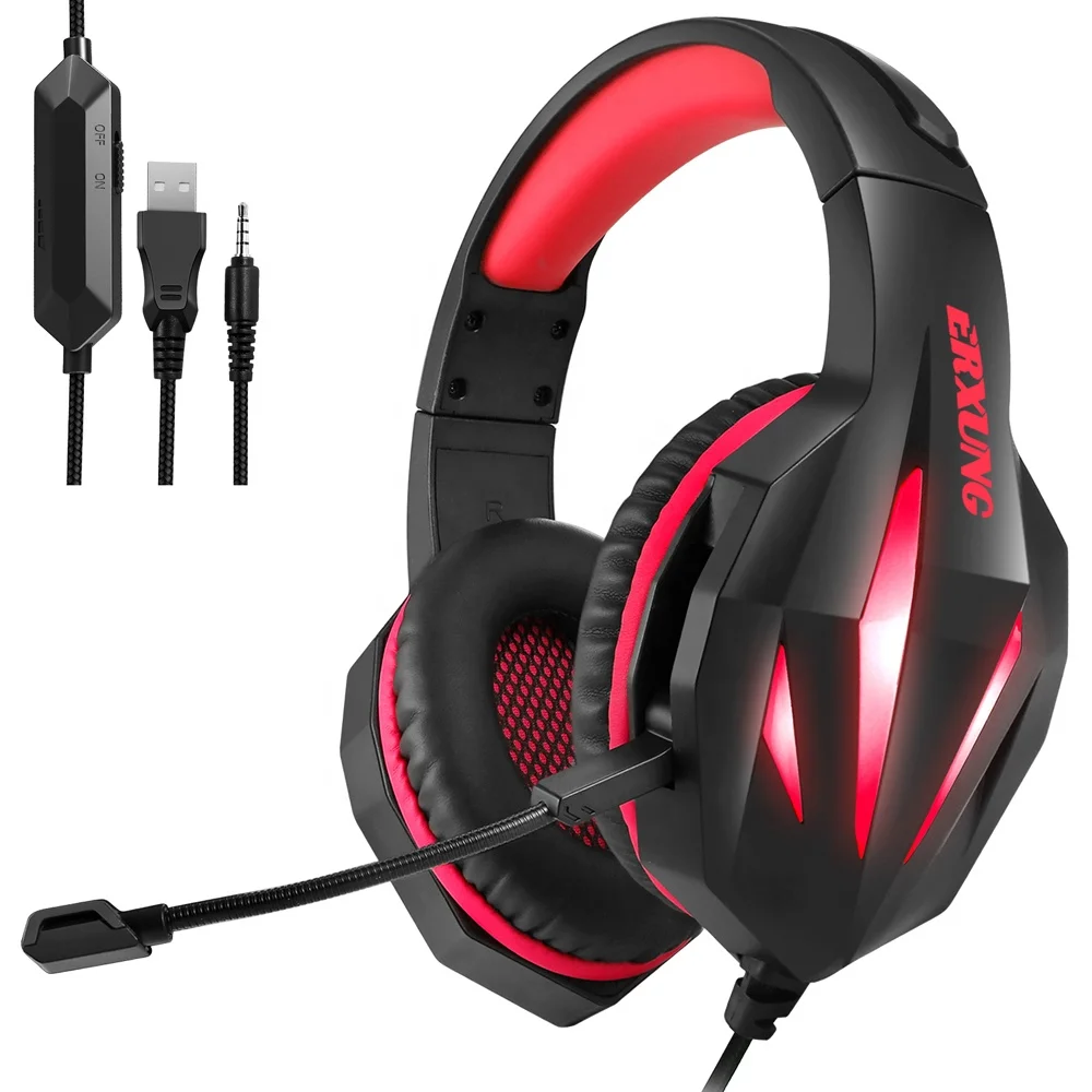 

Top Ranking Suppliers J5 Headphone Led Light Stereo PC Gaming Headphone Wired Over Ear headsets V5.0 Stereo Earphones