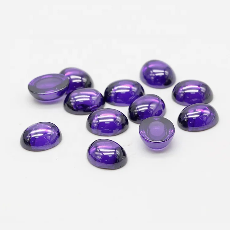 

Hot sale 6x8mm oval cubic zirconia violet cz cabochon