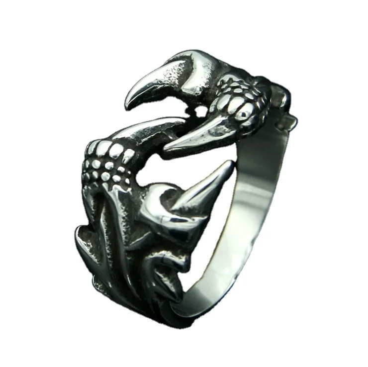 

Crow jewelry retro trend personality men's eagle claw domineering fashion titanium steel ring jewelry rings