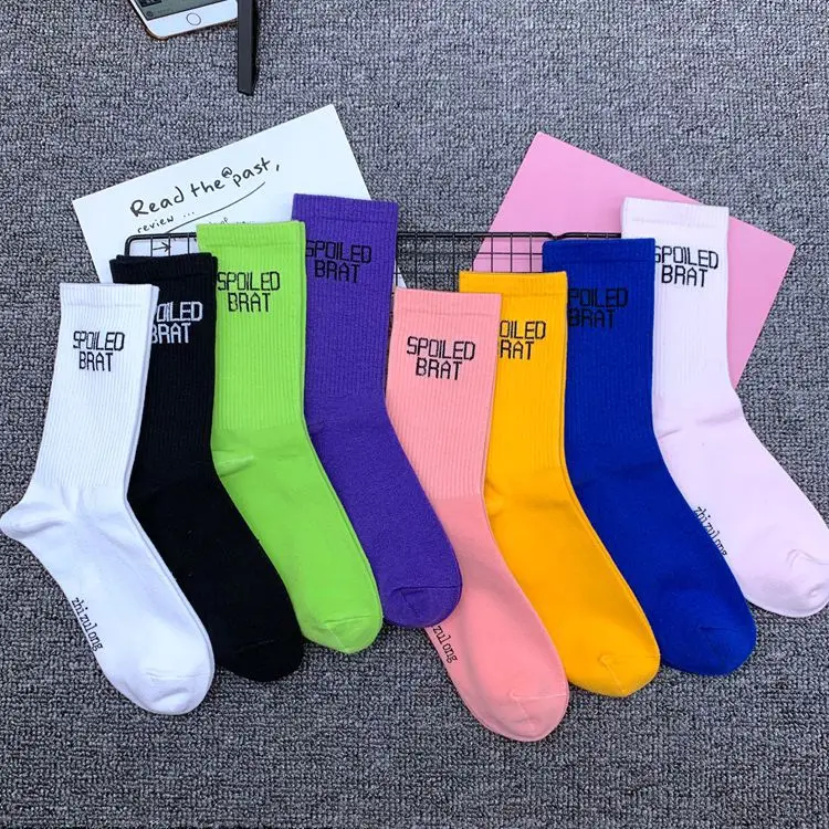 

Fashion college style street fashion brand men and women stockings sports hip-hop street socks, Picture shows