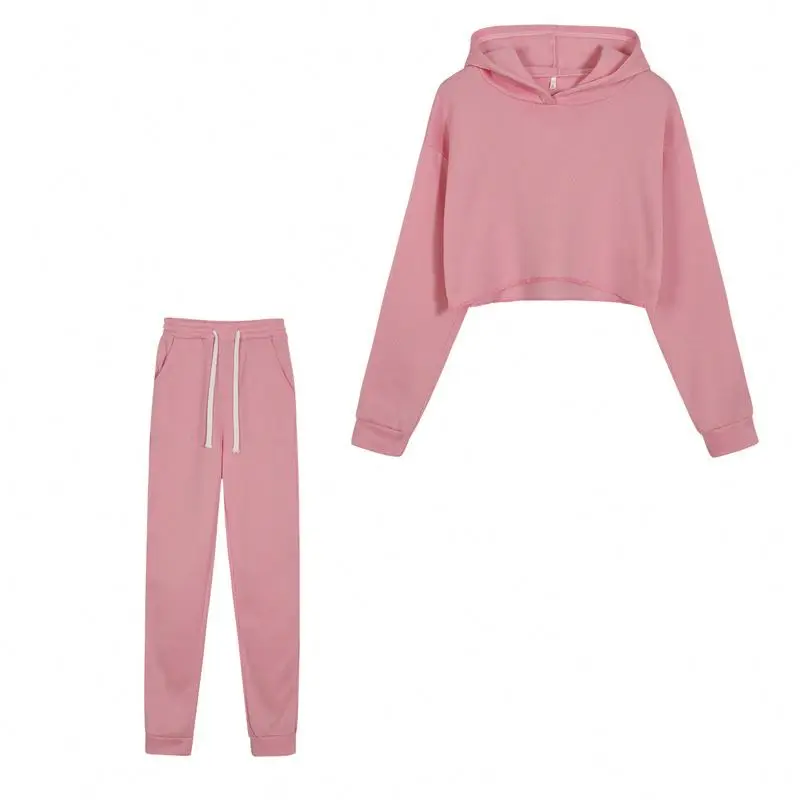 

Custom Logo Streetwear Women Pullover Hoodie Sets Sweat Suit Hoodies