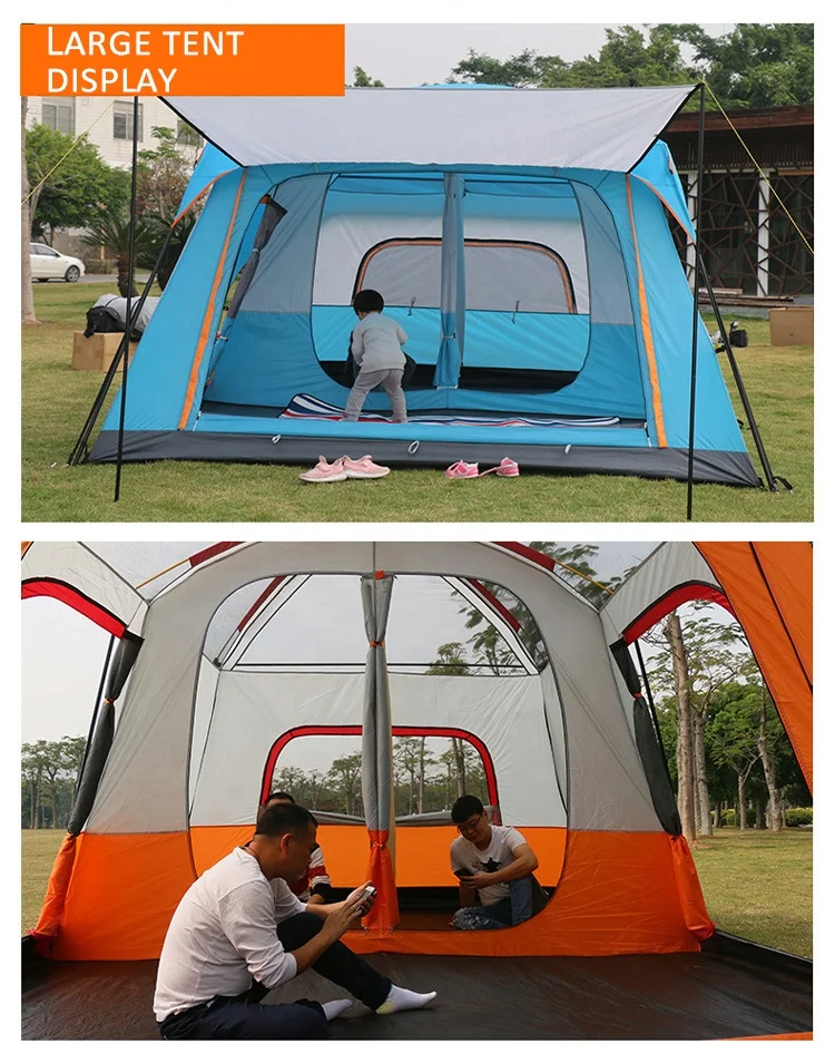 

Portable big camping tent outdoor camping camp tent 4 persons waterproof automatic family