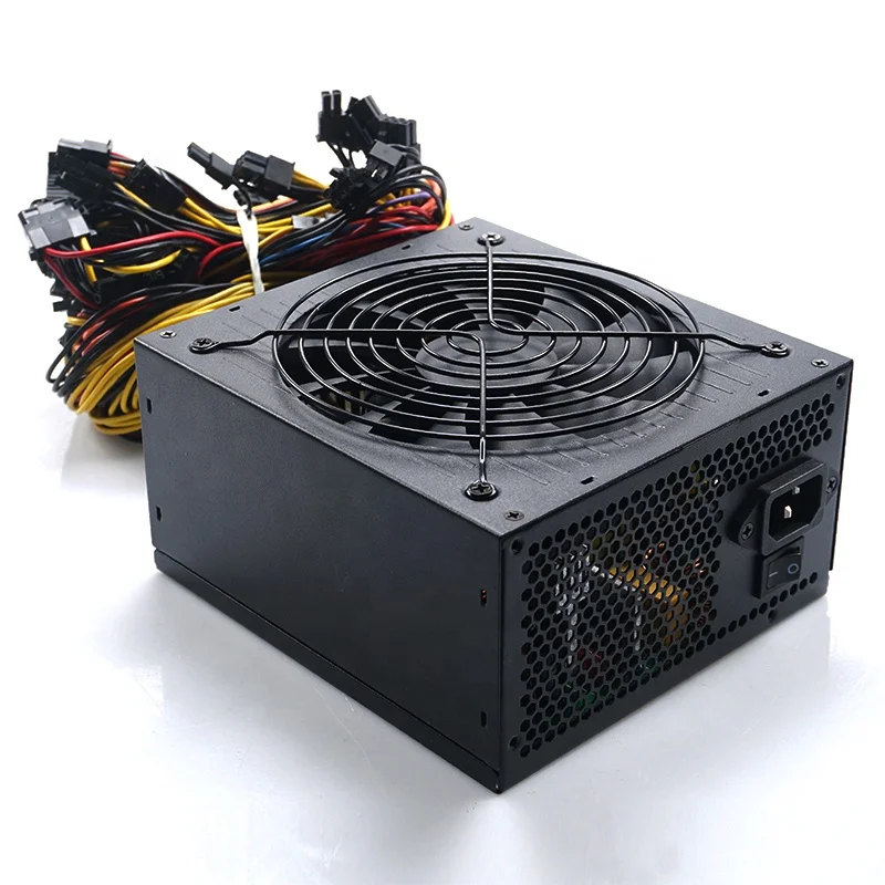 

90-240V Bitcorn High Efficiency ATX 1600W Mining 90PLUS PSU Gold Power Supply For Ethereum Professional Rig 8 GPU