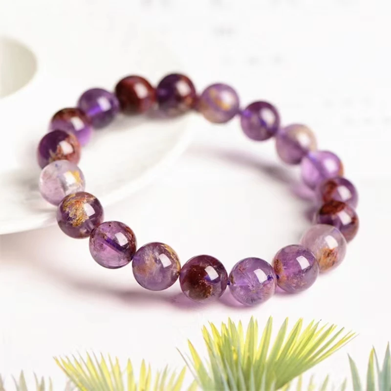 

wholesale natural supper 7 bracelet aurora 23 beads 8 mm healing Natural Stones purple garden quartz Bracelets for gift