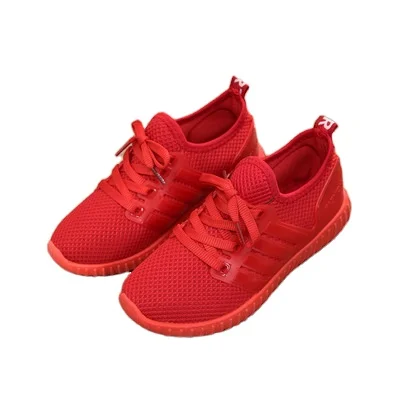

Soft-soled non-slip women's single shoes lace-up sports casual red shoes, As picture