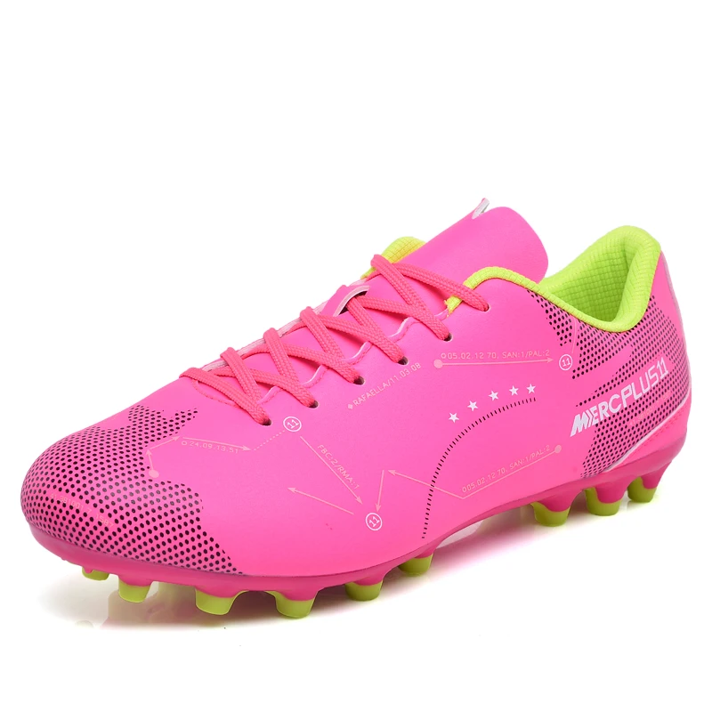

Wholesale Stock Size 31-44 Adult and kids Sports Sneakers Spike FG Football Shoes Soccer Cleats Boots for boy, Green, blue, pink, yellow