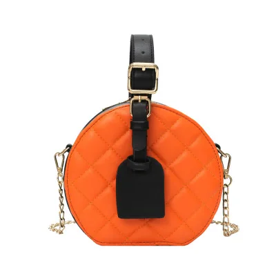 

Fashion lady round orange bag shoulder bag clutch trendy designers leather luxury fall ladies wholesale girl purses and handbags