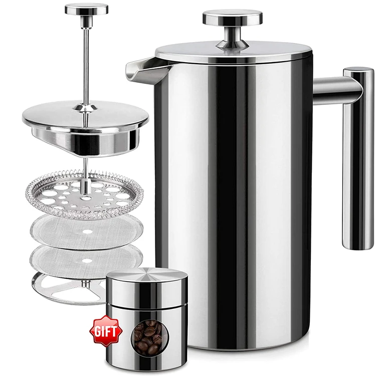 

Double wall portable perfect Machine French Coffee Press and Tea Maker, Red ,black, white