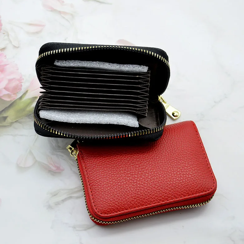 

Snake pattern real leather multi card coin purse Korean card holder, Pink, black, red, brown, green