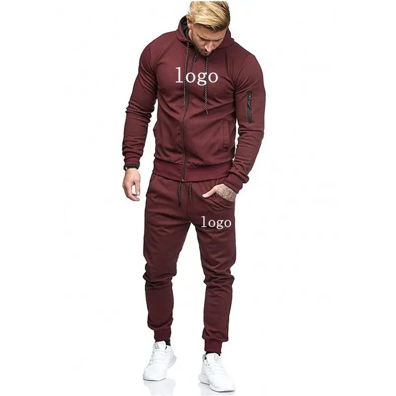 

2021 Small order accept top quality custom logo lightweight young bodybuilding men's gym hoodies set