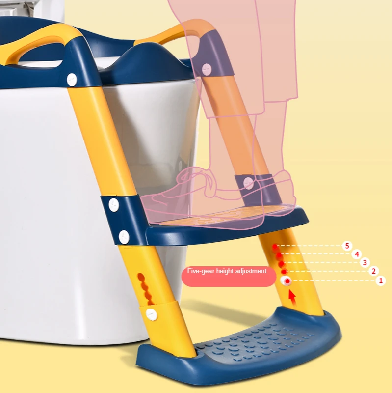 

Baby toddler plastic potty chair training toilet trainer ladder seat with handle zhejiang manufacture, Pink,blue