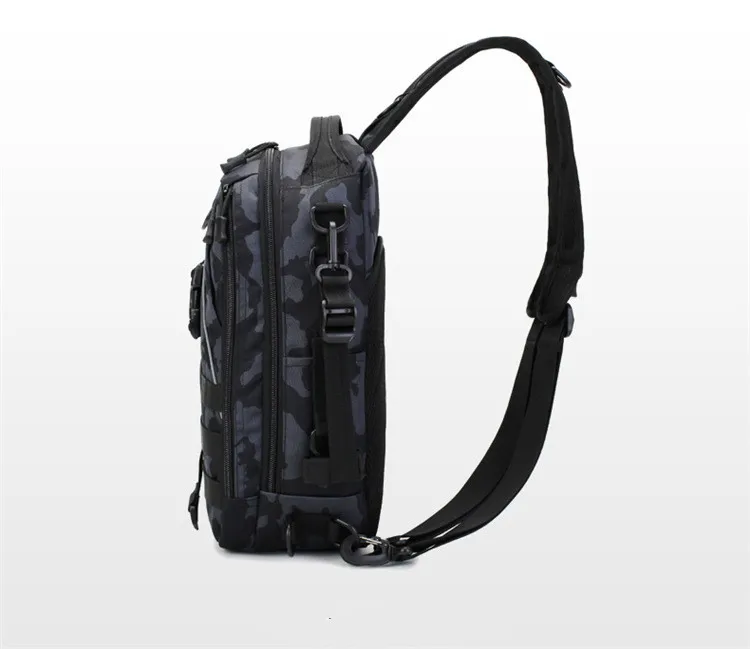 2020 new  single shoulder multifunctional tactical camouflage outdoor bag travel sports large capacity backpack chest bag men