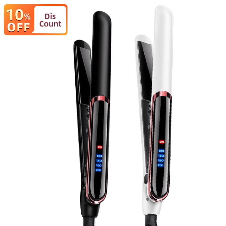 

Best Hot Steam Curler Permanent Hair Straightener Hot Comb Hair Straightener Professional Flat Iron Hair Straightener, Black/white