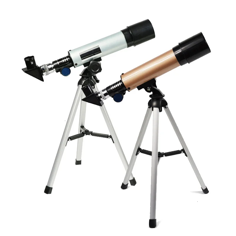 

F36050M Astronomical Telescope 90X Zoom Monocular HD Telescope with Portable Tripod for Watching Moon Stars Bird, Gold,silver