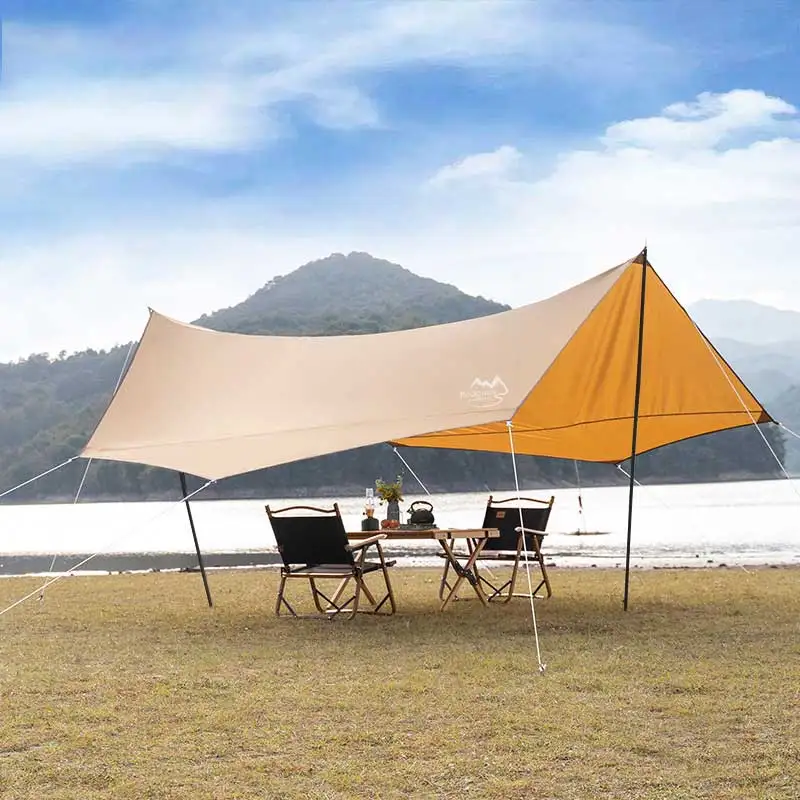 

Bulk Polyethylene Tarp Folding Retractable Fly Screen Outdoor Ripstop-Canvas-Awnings Double Tiered Stainless Steel Canopy, Brown