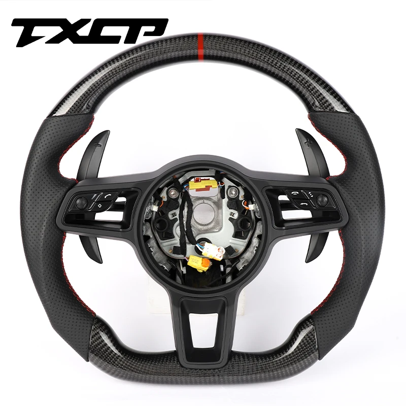 

Custom Alcantara Carbon Fiber Steering Wheel Fit For Porsche 911.2 panamera macan cayenne boxster racing wheel convertible