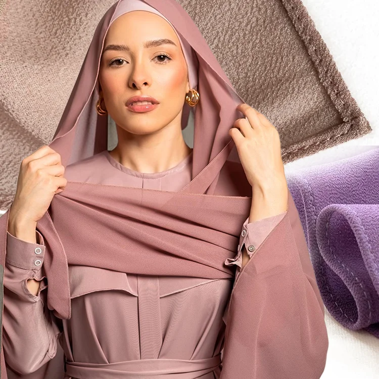 

High quality fashion thicken premium heavy bubble chiffon hijab wrap girl plain malaysia muslim ethnic scarf women hijab