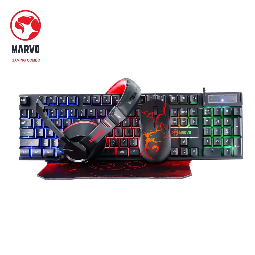 

Marvo CM409 wired gaming Keyboard Mouse Combos with headphone mousepad pc kit gamer de teclado y mouse for desktop pc